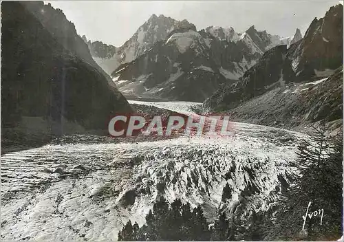 Moderne Karte Chamonix (Hte Savoie) La Mer de Glace et le Massif des Grandes Jorasse