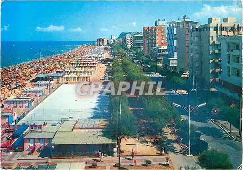 Moderne Karte Pesaro Lungomare et Plage Nord