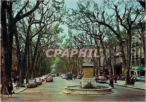 Moderne Karte Aix en Provence La Cite de Roy Rene La cours Mirabeau Au Premier Plan Statue du Roy Rene