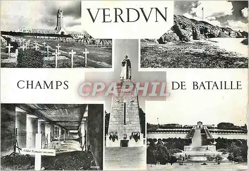 Moderne Karte Souvenir de Verdun (Meuse) Champs de Bataille Militaria