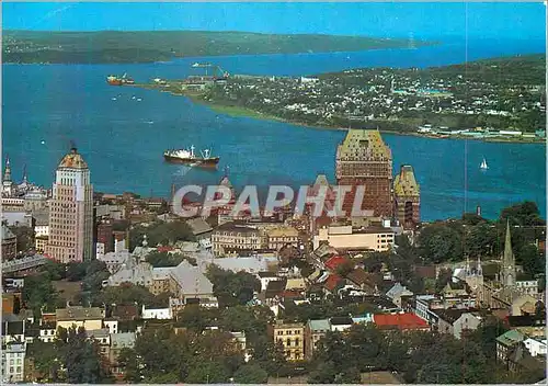 Cartes postales moderne Quebec Que Une Vue Partielle de Quebec de la Pointe de Levis et de l'Ile d'Orleans