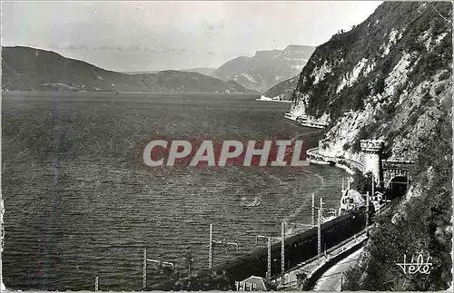 Moderne Karte Lac du Bourget Route de la Corniche et les Tunnels