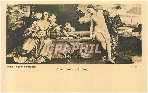 Cartes postales Roma Galleria Borghese Tiziano Amor Sacro e Profano