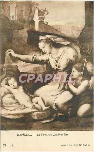 Cartes postales Musee du Louvre Paris Raphael La Vierge au Diademe Bleu