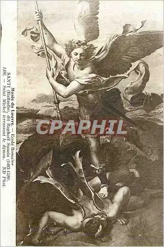 Cartes postales Musee du Louvre Ecole Romaine Santi (Raffaello) dit Raphael Sanzio (1483 1520) Saint Michel Terr