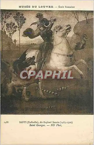 Cartes postales Musee du Louvre Ecole Romaine Santi (Raffaello) dit Raphael Sanzio (1483 1520) Saint Georges