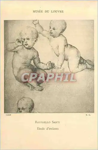 Ansichtskarte AK Musee du Louvre Raffaello Santi Etude d'Enfants