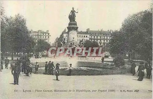 Ansichtskarte AK Lyon Place Carnot Monument de la Republique par Peynot (1890)