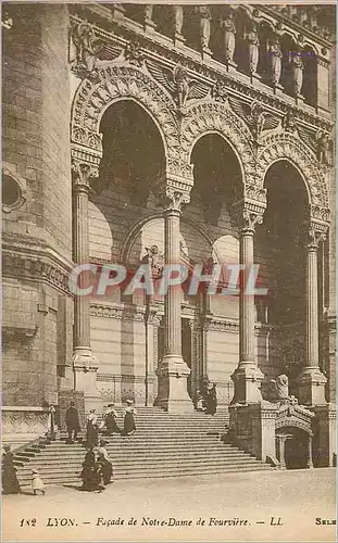 Cartes postales Lyon Facade de Notre Dame de Fourviere