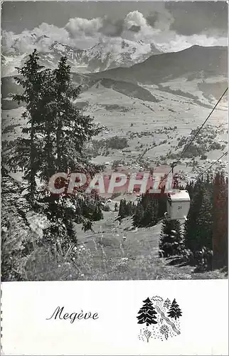 Cartes postales moderne Megeve (Haute Savoie) Alt 1113 m Le Telecabine du Jaillet Au Loin Le Mont Blanc