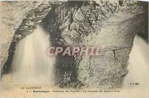Cartes postales Le Dauphine Sassenage Interieur des Grottes La Cascade des Quatre Vents