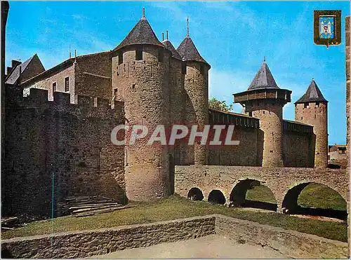 Cartes postales moderne Carcassonne Arts et Couleurs de l'Aude Cite Medievale (Ve XIIIe s) Le Chateau Comtal et Pont du