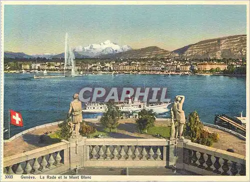 Cartes postales moderne Geneve La Rade et le Mont Blanc Bateau