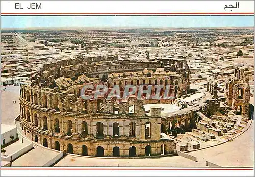 Moderne Karte El Jem Tunisie Amphitheatre Romain