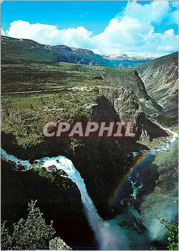 Cartes postales moderne Norway Mabodalen Valley and Voringsfoss Water fall 597 ft High By the Eidfjord Fossli Geilo Road