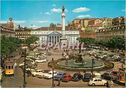 Moderne Karte Lisboa Place de D Pedro IV (Rossio) Automobile Tramway