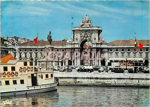 Moderne Karte Lisbonne Place du Commerce Bateau