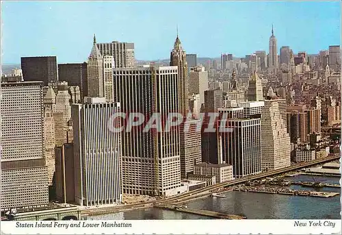 Moderne Karte New York City Staten Island Ferry and Lower Manhattan