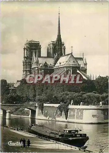 Cartes postales moderne Paris Notre Dame Bateau Peniche