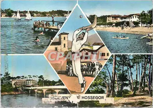 Moderne Karte Hossegor Le Lac Lac et Hotel du Parc Pelotari Pelote basque