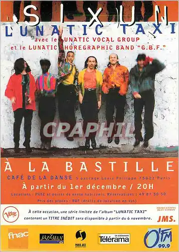 Moderne Karte Sixun a la Bastille Cafe de la Danse a partir du 1er Decembre Spectacle par Mois Passage Louis P