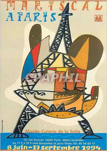 Cartes postales moderne Mariscal A Paris 8Juin au 17 Septembre 1994 Tour Eiffel Musee Galerie de la Seita