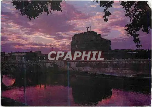 Cartes postales moderne Roma Chateau St Ange Coucher du Soleil