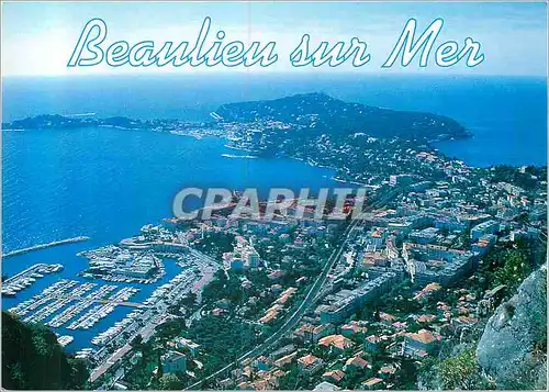 Moderne Karte Beaulieu sur Mer Vue Generale au Fond le Cap Ferrat