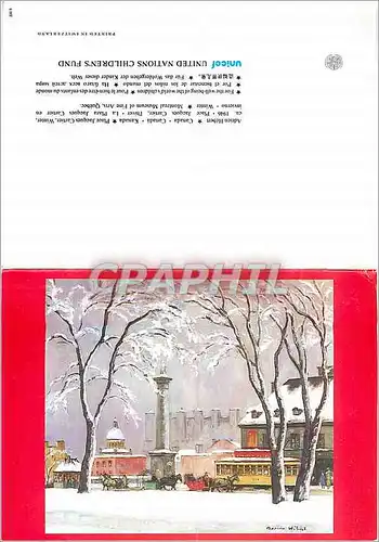 Cartes postales moderne Place Jacques Cartier L'Hivers Pour le Bien Etre des Enfants du Monde Unicef Tramway
