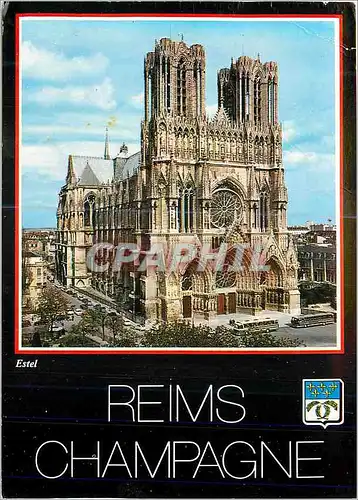 Moderne Karte Reims Champagne La Cathedrale Notre Dame