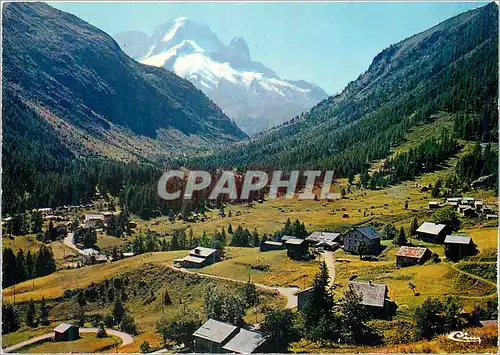 Moderne Karte Vallorcine (Hte Savoie) Alt 1260 m Vue Partielle du Village Au Fond le Dru (3754 m)