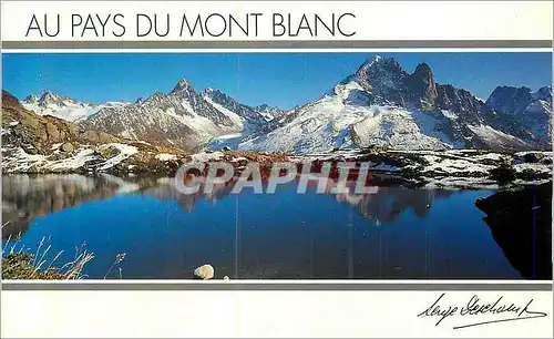 Cartes postales moderne Pays du Mont Blanc Reflets de l'Aiguille Verte et du Chardonnet dans le Lac des Cheserys