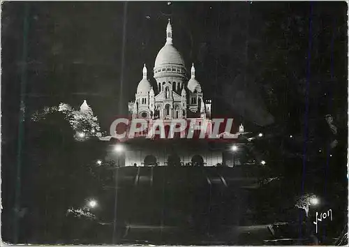 Cartes postales moderne La Basilique de Sacre Coeur Paris La Nuit