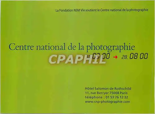 Moderne Karte Centre National de la Photographie Hotel Salomon de Rothschild Rue Berryer Paris