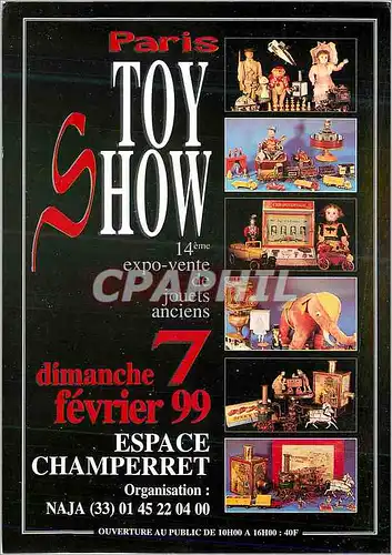 Moderne Karte Paris Toy Show Dimanche 7 Fevrier 99 Espace Champerret Elephant Poupees