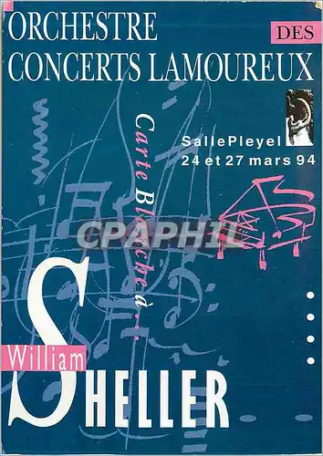 Moderne Karte Orchestre Concerts Lamoureux Sallepleyel 24 et 27 mars 94 Carte Blanche a William Sheller