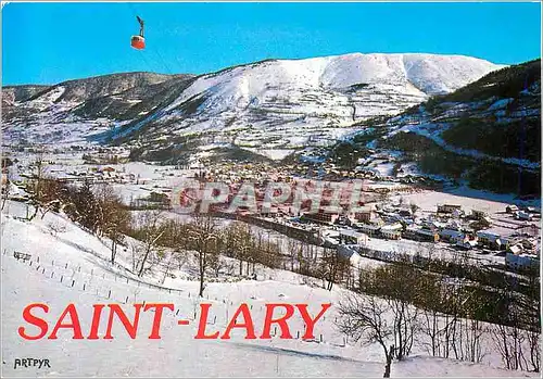 Cartes postales moderne Saint Lary Les Pyrenees la Neige Vue Generale L Telepherique et la Vallee d'Ezet