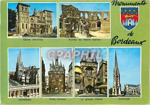 Cartes postales moderne Monument de Bordeaux (Gironde) Divers Aspects Eglise Ste Croix Ruines du palais Gallien Cathedra