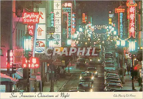 Moderne Karte San Francisco's Chinatown at Night Chine China