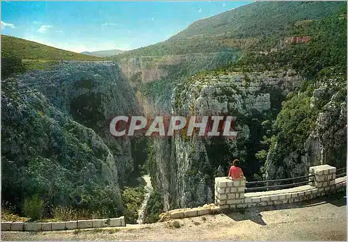 Moderne Karte le Verdon vu de la Nouvelle Route de la Polud les Gorges Pittoresques du Verdon