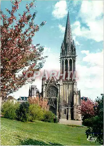 Moderne Karte Caen (Calvados) l'Eglise Saint Pierre vue des Remparts du Chateau