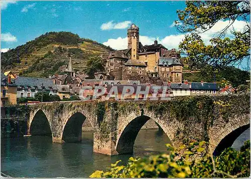 Moderne Karte Estaing (Aveyron) le Pont Gothique dans le Cadre du Chateau