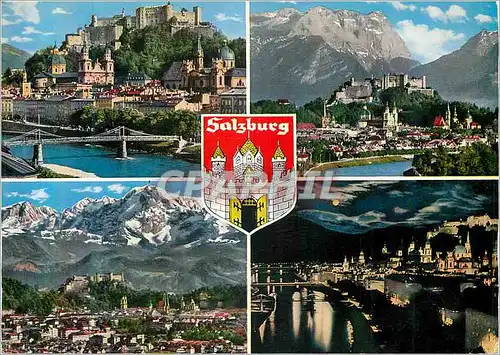 Cartes postales moderne Salzburg Bilder Oben Altstadt und Salzach