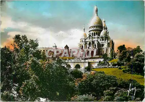 Moderne Karte Paris en Flanant Basilique du Sacre Coeur de Montmartre