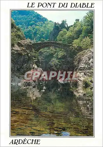 Moderne Karte le Pont du Diable Thueyts (Ardeche) l'Arche Enjambe l'Ardeche