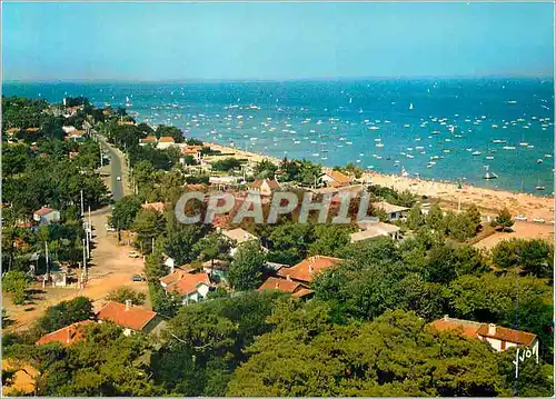 Moderne Karte Bassin d'Arcachon le Cap Ferret (Gironde) Vue Generale vers la Jetee Couleurs et Lumiere de Fran