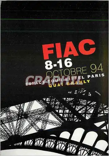 Cartes postales moderne Fiac Octobre 94 Espace Tour Eiffel Paris Quai Branly