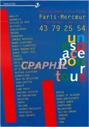 Cartes postales moderne Paris Mercoeur Un Espace pour Tous