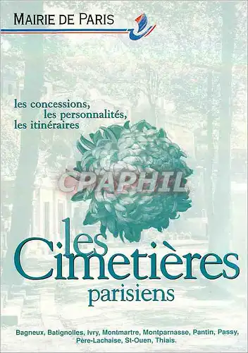Moderne Karte Mairie de Paris Les Cimetieres Parisiens Les Concessions les Personnalites Les Itineraires