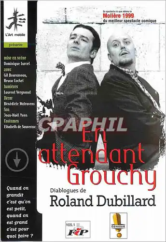 Moderne Karte En Attendant Grouchy Diblogues de Roland Dubillard Moliere 1999